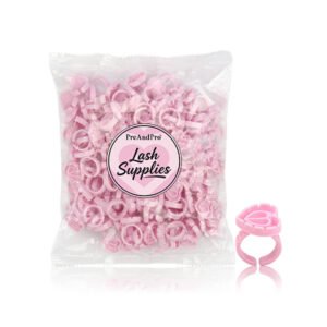 Pink Heart Shape Lash Glue Ring with Slits